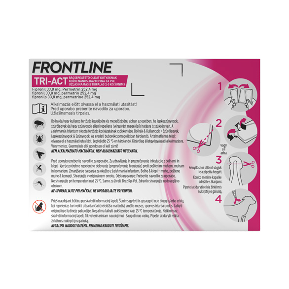 Frontline Combo dog XS back